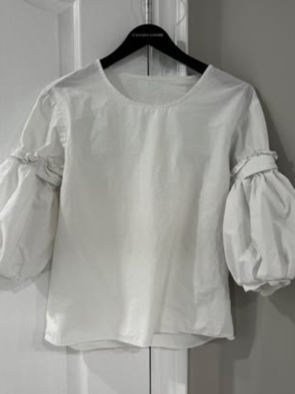 White Puff-Sleeve Blouse